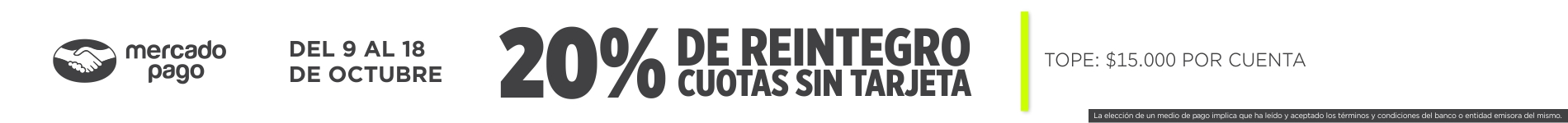 ESP MERCADOPAGO 9 AL 18 SIN TARJETA